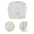 thumbnail image 4 of Unique Bargains 1 Pc Lady Portable Square Lipstick Bag for Travel White Blue Polyester, 4 of 6
