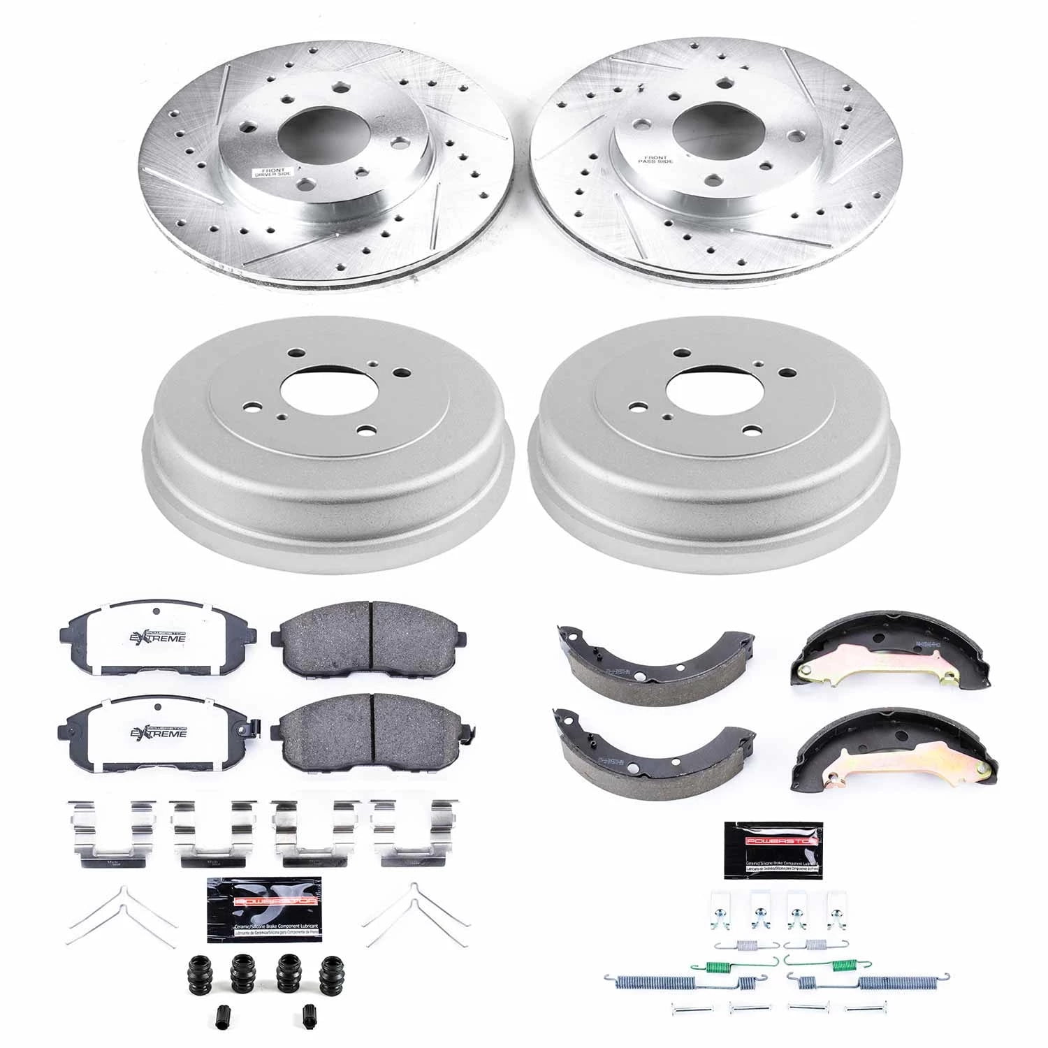 PowerStop Front and Rear Z26 Street Warrior Brake Pad Rotor Drum and Shoe Kit Fits: NISSAN Select Models K15207DK-26
