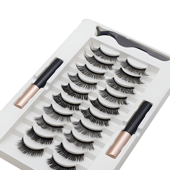 RAGUPEL Magnetic 10 Pairs Eyelashes 3D Fluffy Eyelashes Soft Wispy DIY Eye Lashes