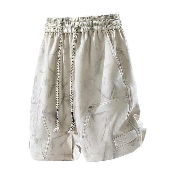 Eryao Men's Big and Tall Drawstring Shorts Casual Lightweight Elastic Waist Gym Shorts with Pockets,Khaki,XXXXL