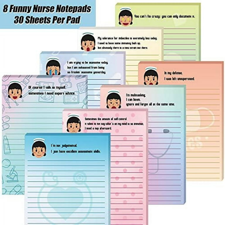 Mini Funny Nurse Sticky Notes Nursing Essentials School Nurse