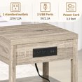 thumbnail image 4 of HOMCOM Table de chevet avec tiroir, étagère, 2 ports USB et 2 prises, 4 of 10