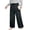 Black, variant on Womens Plus Size Pants Wide Leg Pants Palazzo Drawstring Elastic Waist Lounge Pants Spring Summer Lightweight with Pockets Black 2X