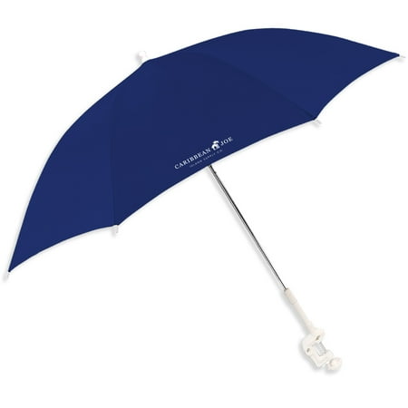 Caribbean Joe 4' Clamp on Beach Umbrella with UV Protection Navy Blue