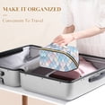 thumbnail image 3 of FORMRS Makeup Bag Travel Cosmetic Organizer for Women Fold Flat Zipper Pouch with Handle, Beige Art Pattern, 3 of 8