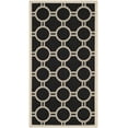 thumbnail image 2 of Safavieh Courtyard Ariel Geometric Indoor/Outdoor Area Rug, Black/Beige, 2'7" x 5', 2 of 9