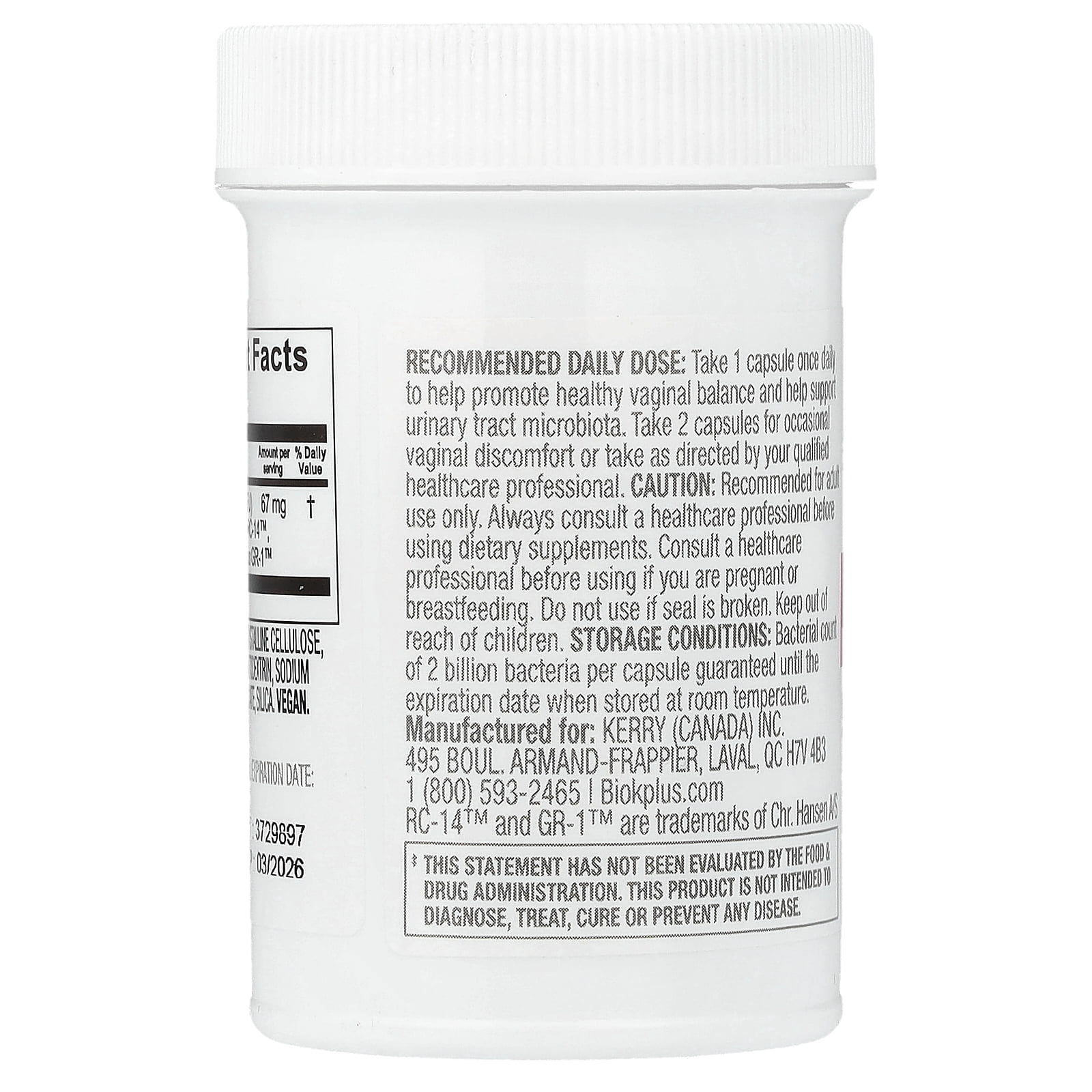 Bio-K+ Probiotic Supplement, Women's Health, 30 Capsules