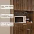 thumbnail image 4 of Aufeile 71" Tall Pantry Storage Cabinet with Drawer and Charging Station, Fluted Pantry Cabinet with Adjustable Shelves for Kitchen Dining Room Living Room, Black, 4 of 8