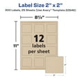 thumbnail image 5 of Avery Kraft Brown Square Labels, 2" x 2", 300ct (22846), 5 of 9