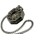 thumbnail image 2 of ShoppeWatch Men’s Pocket Watch with Chain | Hand Winding Mechanical Pocket Watch | Steampunk Octagon Pocketwatch PW-221, 2 of 6