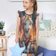 thumbnail image 4 of Fotbe Starry Sky Cute Horse Vestido de Dormir para Niñas de 3 a 10 Años, Mangas Cortas, Estilo Princesa, Pijama Camisón con Mangas Voladas-Medium, 4 of 6