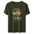thumbnail image 1 of Liamobondopolis - Camiseta vintage de 1984 para mujer, regalo de 40 cumpleaños, con estampado de letras, estilo retro, para fiesta, informal, de manga corta, 1 of 5