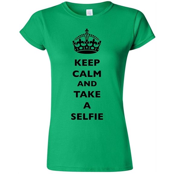 Junior Keep Calm And Take A Selfie Crown Queen Camera Funny DT T-Shirt Tee