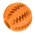 thumbnail image 2 of Pelota de juguete para perros con forma de sandía y lunares, juguete interactivo giratorio para mascotas, color naranja, 2 of 14
