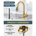 thumbnail image 6 of Wowow Kitchen Faucet with Glass Rinser: WOWOW Stainless Steel Kitchen Sink Faucet and Cup Rinser Combo for Kitchen Sink 2 or 4 Hole, Gold, 6 of 7