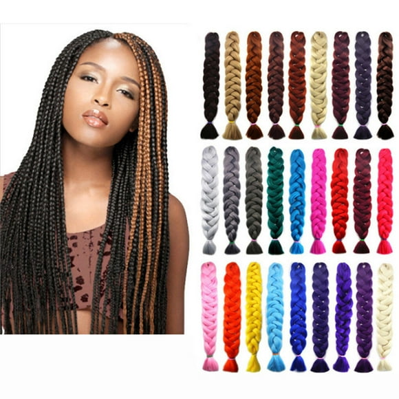 41inch Women Long Braiding Hair extensions pink Braid hair Synthetic High Temperature Fiber Pure Color Braid Hair Extensions