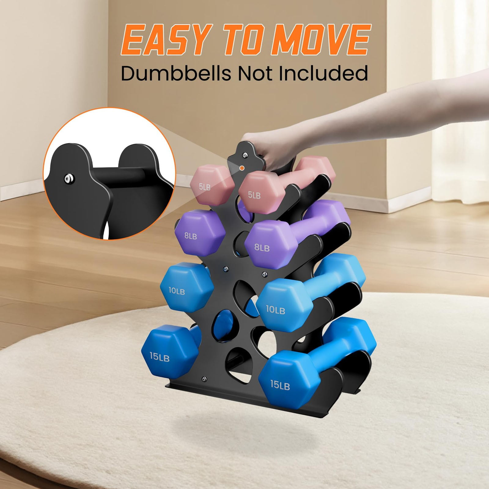 Dumbbell Rack,Dumbbell Storage Rack Stand,without Wheels,Space Saving for Home Gym