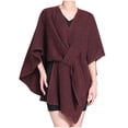 thumbnail image 2 of DPTALR Womens Comfort Solid Color Temperament Solid Color Woolen Cape Cape Jacket, 2 of 4
