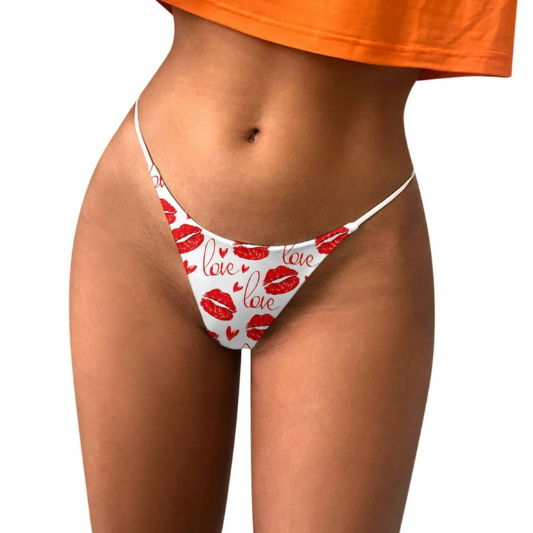 Valentines Day Women's Underpants Comfort Low-Rise Soft T-Back