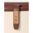 thumbnail image 5 of Women’s Beige Brown Bucket Handbag, Top Handle Purse with Lock Detail, 5 of 6