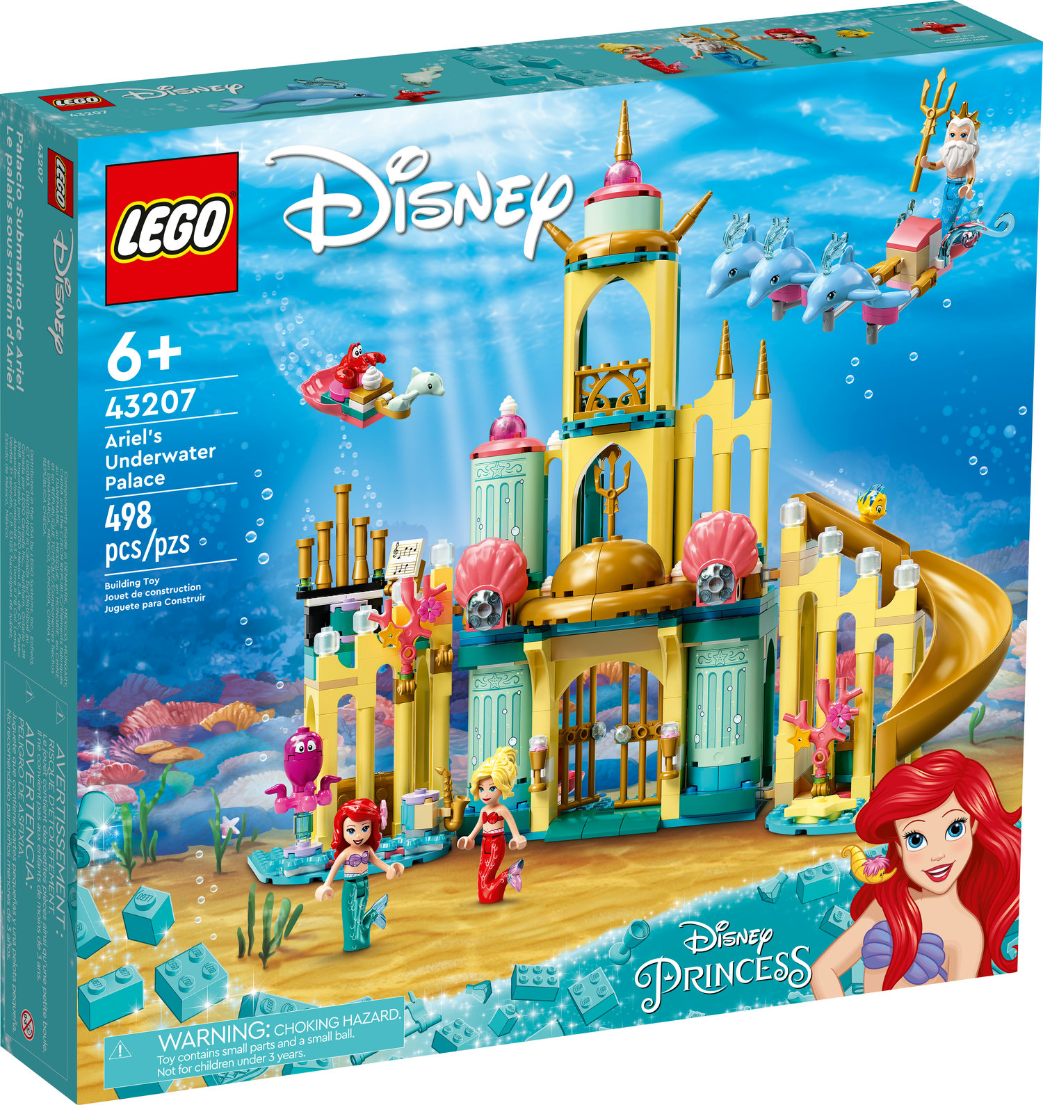 LEGO Disney Princess Ariel’s Underwater Palace 43207, Buildable Princess Castle Toy, Disney Gift Idea for Kids, Girls and Boys Aged 6+ with The Little Mermaid Mini-Doll Figure & Dolphin Figures - image 4 of 10
