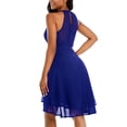 thumbnail image 4 of Joinnvt Women's Round Neck Sleeveless Solid Color Chiffon Knee Length Dress, 4 of 5