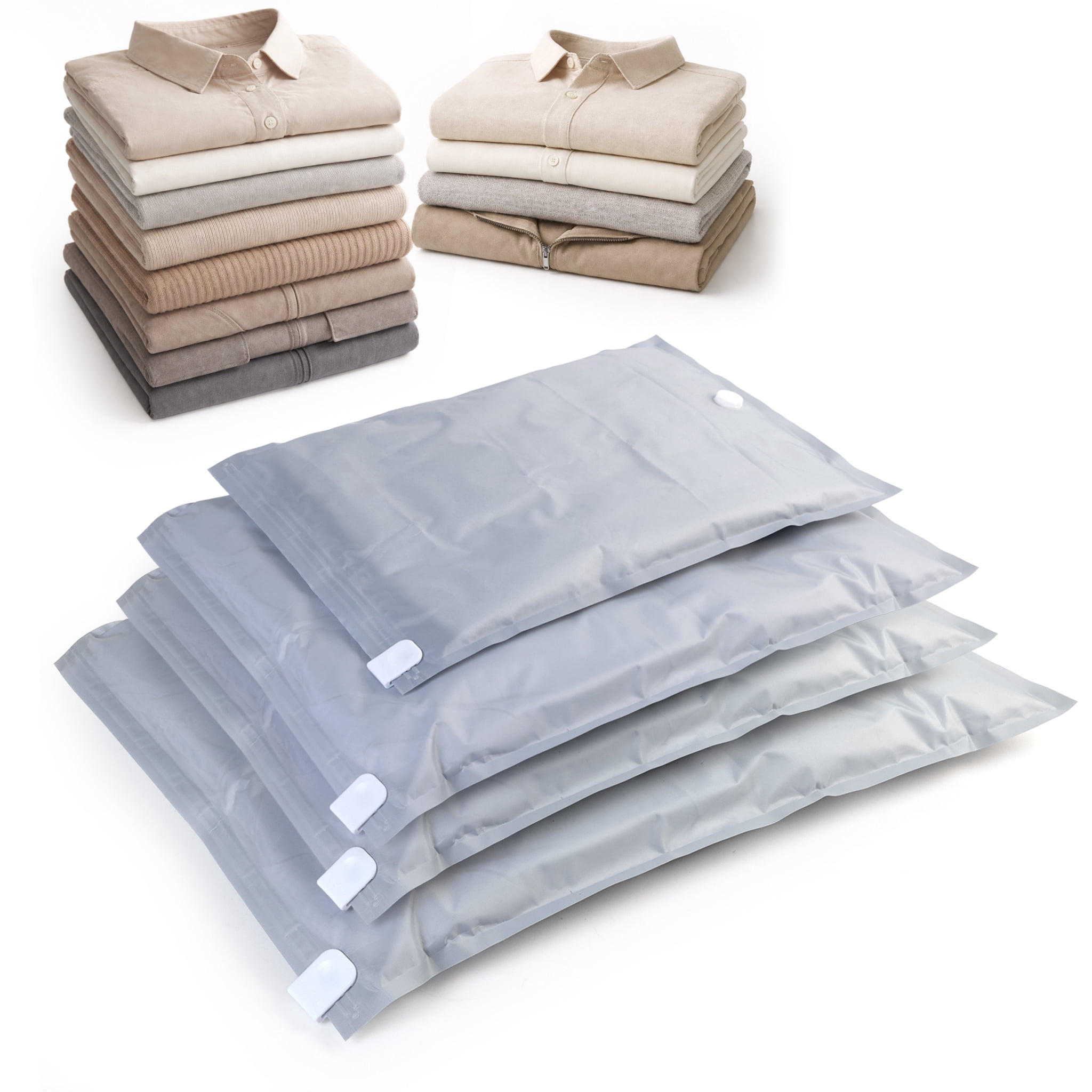 MagicBag Travel Compression Bags, 4 Pack Variety Flat Bags for Luggage & Packing, Space Saving & Airtight
