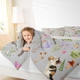 thumbnail image 4 of jejeloiu Gray Watercolor Cat 7-Piece Twin Bedding Sets For Kids,Cute Floral Kitten Bedding Comforter Set For Girl,Reversible, 4 of 7