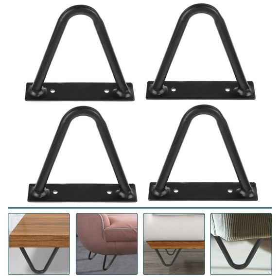 NICERIO 4Pcs Black Metal Hairpin Legs Durable Table Legs for Coffee Desks and Benches