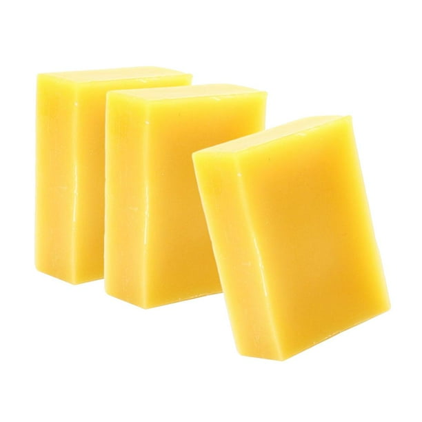 Cera de Mantenimiento de Pulido de Piso de Madera para Muebles de Madera de Bloque de Cera de Abejas de 45g , naranja, 30x40x14mm