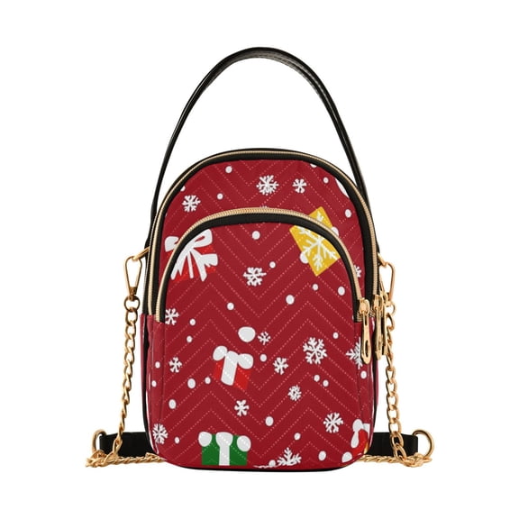 Christmas Gift Series Women's Crossbody Handbags Leather Crossbody Bags Fanny Pack Chest Bag for Travel