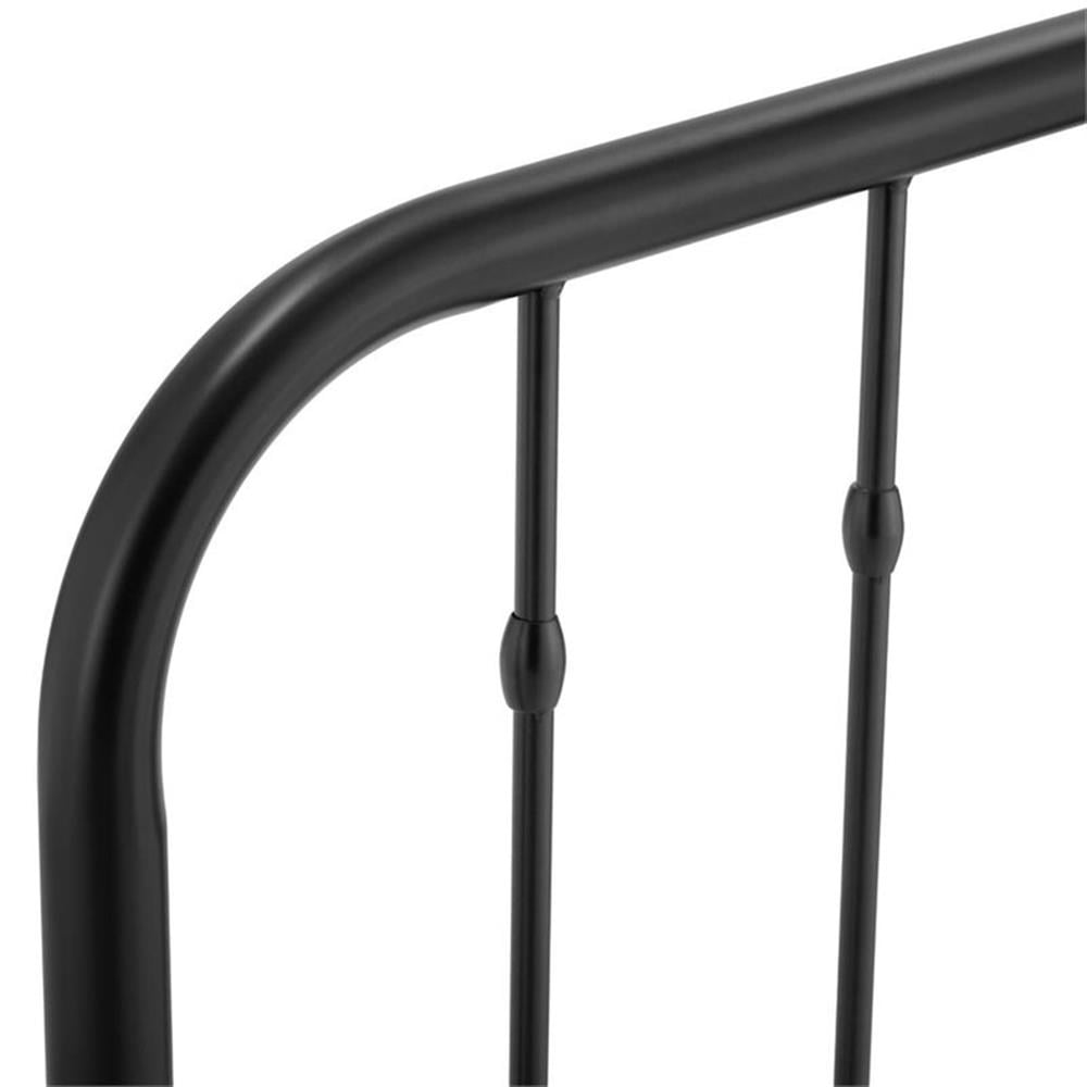 Pemberly Row Contemporary Modern Twin Metal Spindle Headboard in Black