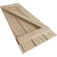 thumbnail image 6 of Ekena Millwork 17 1/2"W x 80"H Rustic Three Board Spaced Board-n-Batten Riverwood Faux Wood Shutters w/Z-Board (Per Pair), Primed Tan, 6 of 10
