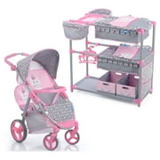 hauck Unicorn Twin Toy & Twin Care Center Doll Stroller, 2 Pieces