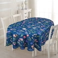 thumbnail image 4 of Nappe Ovale Fleurs Bleues 60x84 Po pour Table Ovale Nappe Florale Imperméable pour Salle à Manger Intérieur Extérieur, 4 of 5