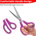 thumbnail image 6 of Scissors, 8.5" Scissors All Purpose Comfort Grip Stainless Steel Sharp Scissors for Office Home Supplies, Right/Left Handed, 6 Piece Set(6 Pack), 6 of 6