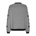 thumbnail image 6 of Lenpel Women's Striped Sweatshirts Oversized Long Sleeve Crew Neck Graphic Pullover Tops Fashion Fall Outfits, 6 of 7