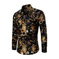 thumbnail image 1 of Yuemengxuan Men Chinese Dragon Print Blouse, Long Sleeve Lapel Neck Shirt for Spring, Fall, 1 of 4