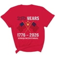 thumbnail image 4 of FchengtaiS 250th Anniversary USA Shirts for Men American Flag T-Shirt 4th of July Shirt Short Sleeve Crewneck Pullover Tops 250 Years Birthday Patriotic Tops Red XXXL, 4 of 5