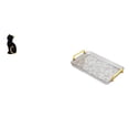 thumbnail image 1 of Figura de escritorio,Estatua de gato,linda estantería,escritorio,decoración del hogar,Bandeja para servir,Bandeja de cocina rectangular con asa,Bandeja de almacenamiento Plato para servir, 1 of 8