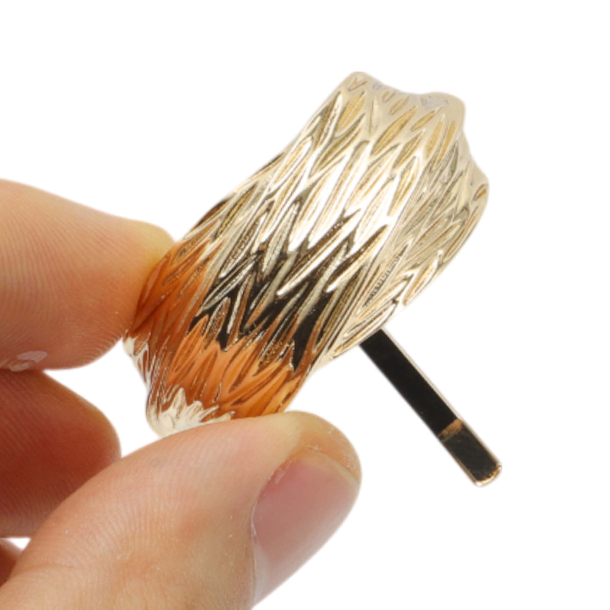 Unique Bargains Cross Stripes Ponytail Buckle Hair Clip for Women Gold Tone 1 Pc