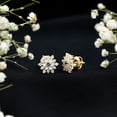 thumbnail image 6 of Rosec Jewels - Lab Grown Blue Sapphire Diamond Earrings - Flower Stud Earrings - AAAA Quality, 10K Yellow Gold, 6 of 9