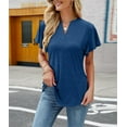 thumbnail image 2 of SIEANE Women's Ruffle Sleeve Loose Tunic Blouse V Neck Shirts Casual Summer Tops, 2 of 6