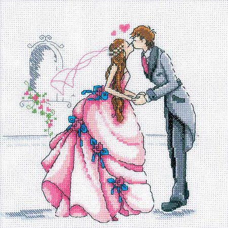 Rto Bride And Groom Counted Cross Stitch Kit 8 X 8 14 Count