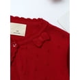 thumbnail image 4 of Eandarui Kids Girls Knitted Sweater Cropped Coat Long Sleeve Single Button Closure Dressy Cardigan Red 100, 4 of 7