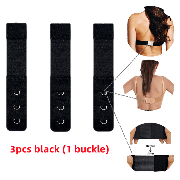 Bra Clip No-Sew Bra Band Size Reducer/Tightener 3 Hook 1/2 Spacing 3-Pack 