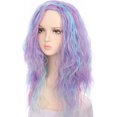 thumbnail image 4 of duomi-OneDor Long Curly Multi-Color Pastel Colorful Hair Full Wigs - Charming Cosplay Party Wig (Purple Blue), 4 of 4