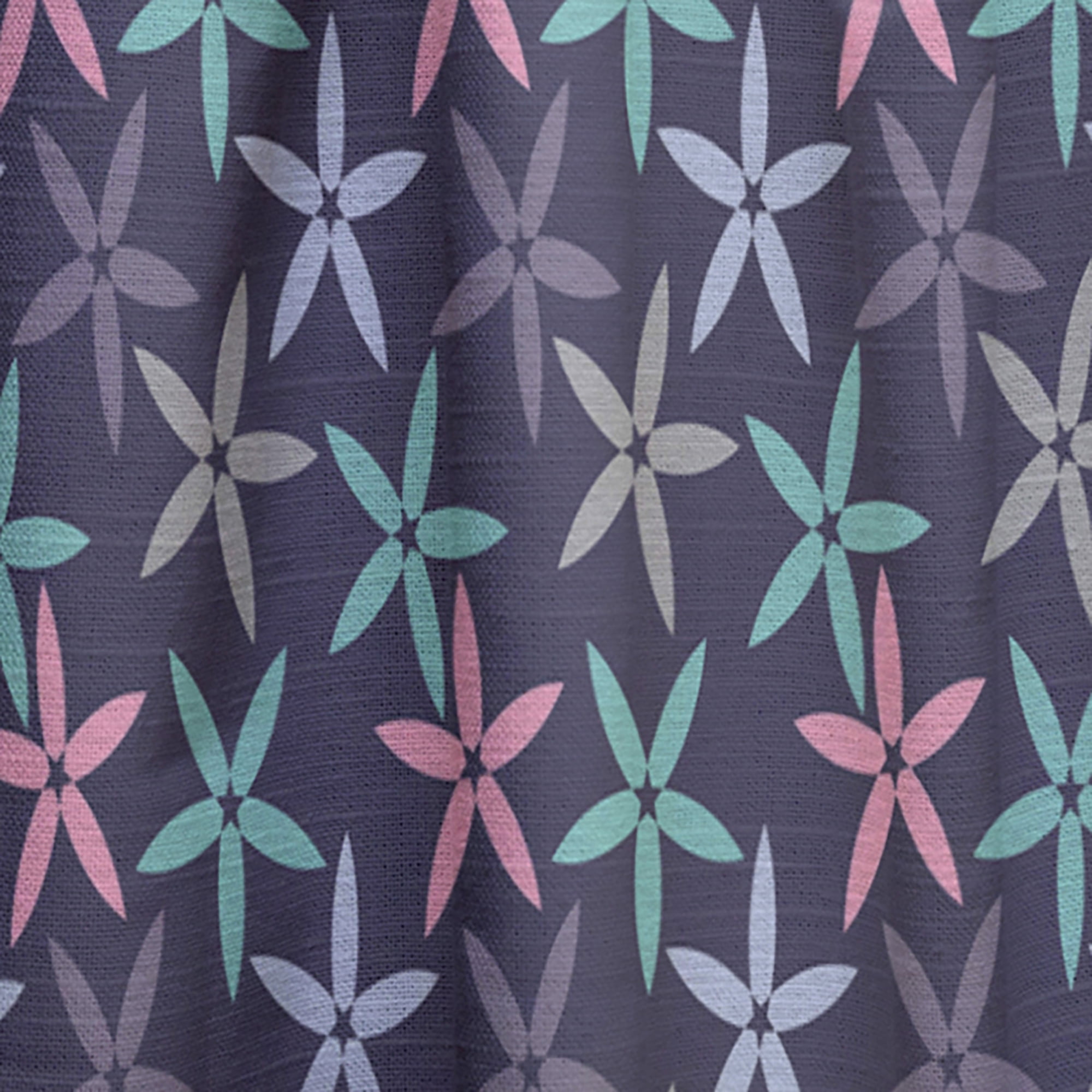 Designart 'Abstract Retro Flower Design V' Mid-Century Modern Curtain Panel
