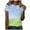 Blue, variant on JSheng Women's Casual Loose Tops New Casual Fashion Printed T-Shirt Crewneck Short-Sleeved Top for Women Green L
