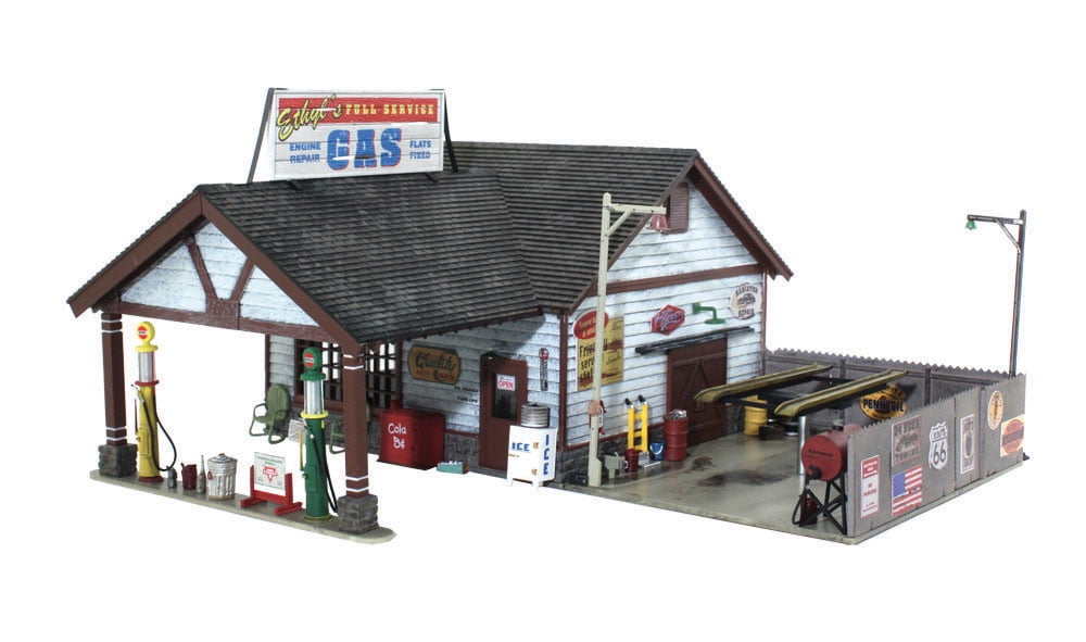 Woodland Scenics HO Painted Built Building Ethyls Gas Service Station Br5048 for sale online 